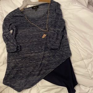 Blue shirt with necklace